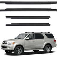 4Pcs Front and Rear Window Weatherstrip Compatible with Toyota Sequoia 2001-2007, Complete Moulding 