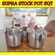 Supra Stock pot 8QT with steamer 3in1 glass lid