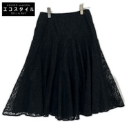 Adeam 24SS 44568 黑色刺繡喇叭裙，2 碼 [二手]