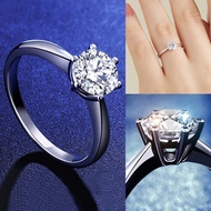 ของแท้ PT950 แหวนทองคำขาวแหวนเพชร Moissanite แหวนคู่ทองคำขาวแหวนแต่งงานชายหญิง