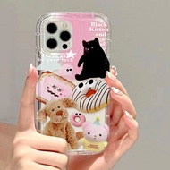 เคสโทรศัพท์ TPU ใส แบบนิ่ม สําหรับ Oppo A17 A57 A16 A76 A17K A15 A3s A5s A5 A9 A95 A1K A77s A77 A7 Realme 5i 6i 7i 8i 9i Shockproof Cartoon Airbag Case