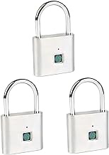 OSALADI 3pcs Fingerprint Padlock Fingerprint Lock Smart Padlock Door Padlock Electronic Luggage Lock