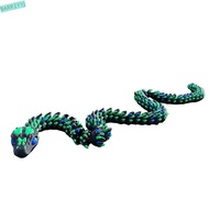 BARR1YYJ 3D Printed Snake, Simulated Eye Snake Baby 3D Printed Diceratops Snake, Sparkling Laser Pos