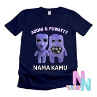 Children's t-shirt with aooni & fuwatty motif, 30s cotton material, free name