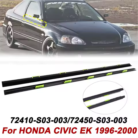 2Pcs Window Weatherstrip Belt Trim For HONDA CIVIC EK9 EK4 1996-2000 Waterproof Front Door Windows G