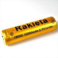 [ READY STOCK] BATERI RAKIETA 18650 3.7V Flat Top / BUTTON TOP RECHARGEABLE BATTERY 12000MAH ( 1 PCS