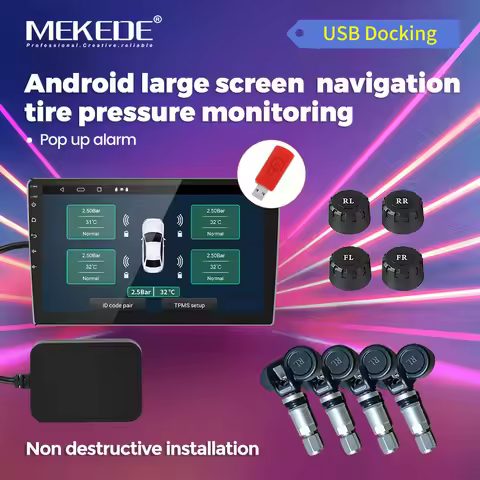 MEKEDE Non Destructive Installation IPX7 Waterproofing TPMS Tire Pressure Monitoring System Display 