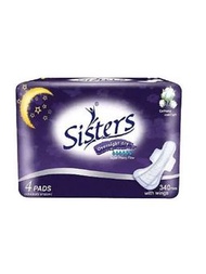 Sisters  Sanitary Napkin Perforated Cottony Overnight with Wings (4s)