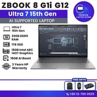 HP ZBook 8 G1i G12 Ultra 7 15th Gen 14" Laptop | 32GB 6400MHz RAM 1TB SSD | 18GB GPU AI Copilot | 3 