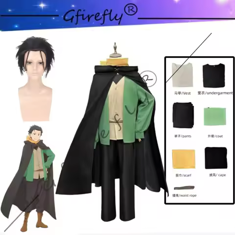 Re:Zero Natsuki Subaru Sage Arc Same Style Cosplay Costume Cloak with Accessories Wig Full Set Hallo