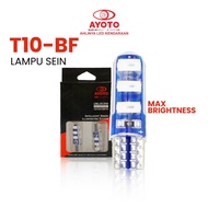 MERAH T10 jelly Turn Signal Lights Flash mode 2 Colors biru & Red 6 LEDs Pair