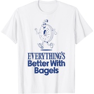 Funny Food Pun Bagel Tee Everything'S Better With Bagels T-Shirt Mans