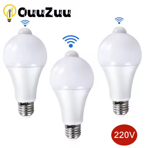 LED Night Light 18W 15W 12W 9W Bulb With Motion Sensor PIR Corridor Bedroom Bathroom Light 220V Huma
