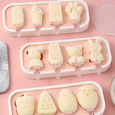 Ice Cream Mold Ice Cream Cheese Stick Homemade Food Grade Silicone Fun Cartoon Shaped Household Pops