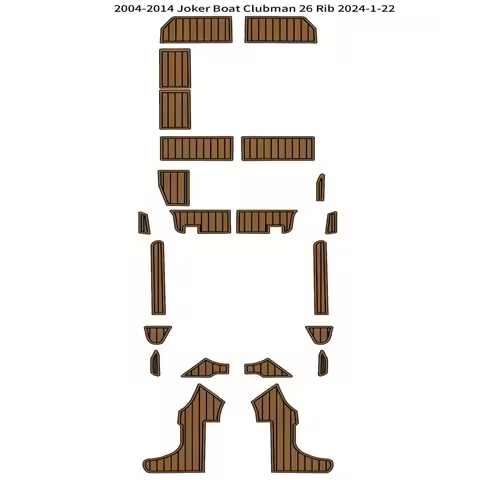 2004-2014 Joker Boat Clubman 26 Rib Cockpit Pad Boat EVA Foam Faux Teak Deck Floor Mat SeaDek Marine