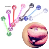 [Nanami] 8PCS/Set Colorful Glitters Acrylic Barbell Ball Tongue Rings Piercing Jewelry [SG]