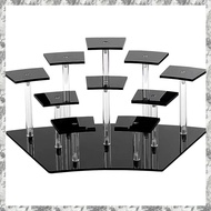 (DKCZ) 10 Tier Acrylic Display Stand Acrylic Riser Display Stand Perfume Holder Riser Display Shelf