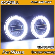 KOWELL Car Styling for Nissan Tiida X-GFAR NV200 Sylphy X-TRAIL Fog Light Auto Angel Eye Fog Lamp DR