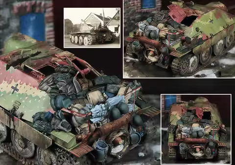 1: 35 Resin Model Kit GK, Wrapped Around The Hunter Tank Destroyer, Unpainted, Needs To Be Assembled