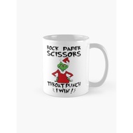 Rock Paper Scissors Throat Punch Playing With The Grinch Coffee Mug