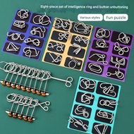 8-piece set metal nine link Kongming lock Luban lock toy/nine link puzzle unlock toy/puzzle toy