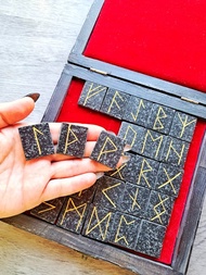 北欧符文魔法符文占卜女巫礼物维京符文盒子算命