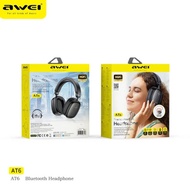 Awei AT6 Sports Headset V5.3 Wireless Bluetooth Headphones 40MM Horn Stereo Sound Earphones With Mic