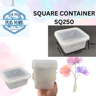 PP Square Container With Lid SQ250 SQ350 SQ450 SQ650 SQ750  / Microwavable Container / Kotak Plastik