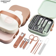 The nail clippers set includes a nail clipper, hair scissor, nail file, ear pick, acne removal needl