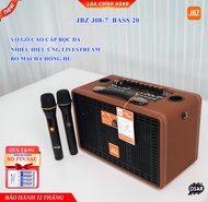Loa Karaoke Bluetooth JBZ J08-7 Thiết Kế Vỏ Gỗ Cao Cấp Bọc Da Livestream Đa Tính Năng Kèm 2 Micro Bo