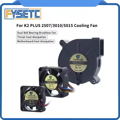 For Creality K2 Plus 2507/3010/5015 Fan Pipe Motherboard Axis Cooling Fans 3D Printer Replacement Pa