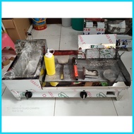 ✹ ▼ 12x20 2in1 Stainless Burger Griddle with Deep Fryer Burgeran Burger Stove Burger Machine