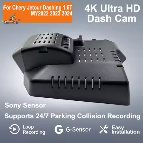 For Chery Jetour Dashing 1.6T MY2022 2023 2024 4K HD Plug and Play WIFi Car DVR 4k Front and Rear Du