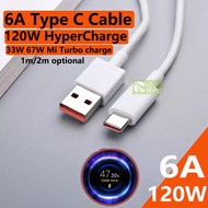 Repalcement Xiaomi 6A 67W 120W Turbo Charge USB Type C Fast Charging Cable for Mi 12 Redmi Note 13 P