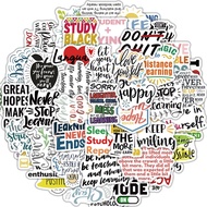50 Pieces Learning Slogan Motivational Sticker + Inspirational Quote Sticker + Waterproof Vinyl Vsco