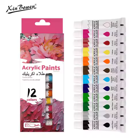 9mL, Acrylic Pigment for Student Art, Graffiti Painting, DIY Pigment, Hand Painted Walls, 12 Colors,