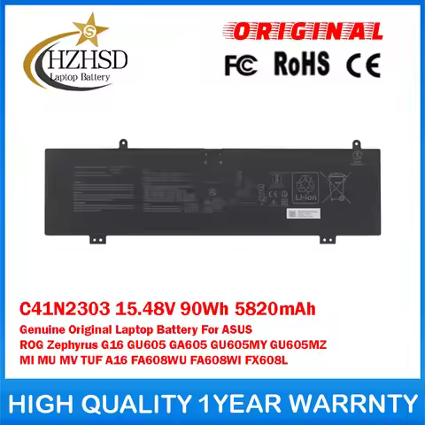 C41N2303 15.48V 90Wh 5820mAh Genuine Original Laptop Battery For ASUS ROG Zephyrus G16 GU605 GA605 G
