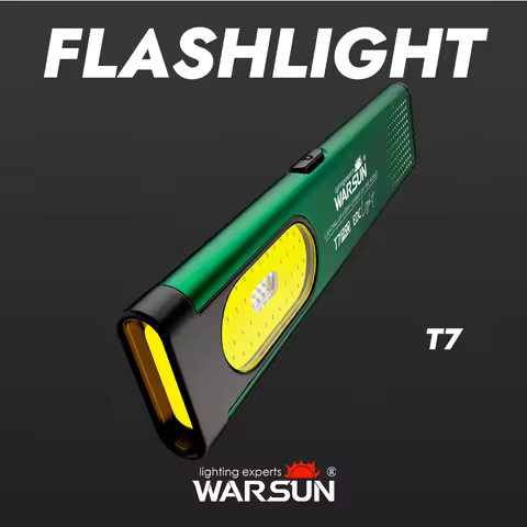 Warsun 2Pcs T7 LED Keychain Flashlight 450Lm Portable Mini Torch Light with Magnet Pocket Lantern Fl