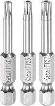 HARFINGTON 3pcs TT20-TT27 Star 7 Point Screwdriver Bit 1/4" Hex Shank 2" Length Magnetic Security To