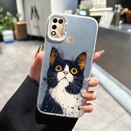 Case For Infinix Hot 9 Play 10 11 Transparent Protective Cover Funny Cat Pattern Mobile Phone