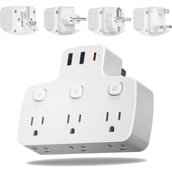 European Travel Plug Adapter USB C, International Universal Power Adapter with Type A/C/G/E/F Plug R