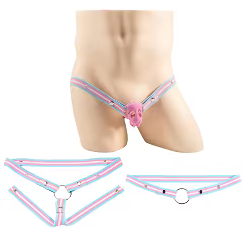 Chastity lock auxiliary strap with three-way binding transgender two-way binding cross-dressing elas