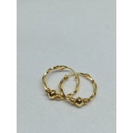 1/2 gram Light Gold Twisted Ball Ring Earrings