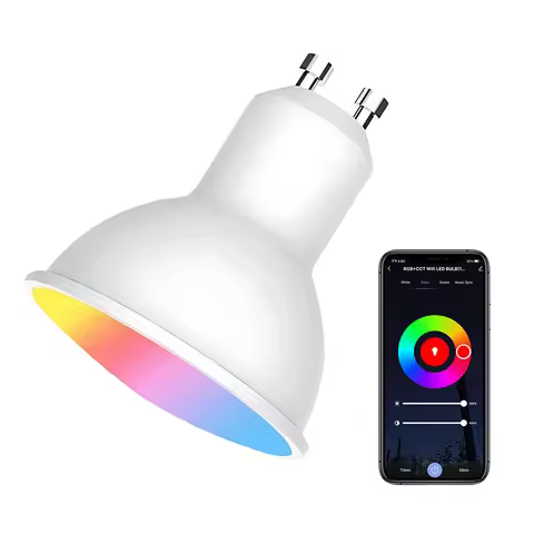Dimmable GU10 LED Bulb 5W Adjustable Light-Up AC220V Lighting Smart App Control Lighted RGB/C+W Whit