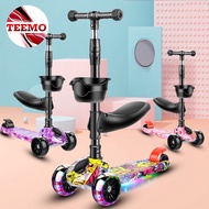 Teemo Children Scooter Four Wheel Foldable Flashing Wheel Music Type 2 To 10 Years Old Scooter