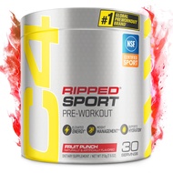 C4 Ripped Sport Pre Workout Powder Fruit Punch - NSF Certified for Sport + Sugar Free Preworkout Ene