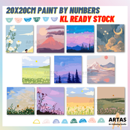 【Local Stock】𝐀𝐑𝐓𝐀𝐒 20x20cm Framed Paint by Number Painting by number DIY Kids Adults 数字油画 Painting Oil Painting on Canvas 油画数字 Simple Landscape Wall Decoration Haisan Dinding Lukisan Nombor Painting By Numbers Kit DIY Canvas