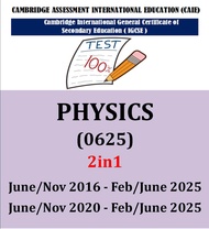 Igcse PHYSICS 0625 Past Papers 2IN1 VERSION(PAPER 246) 2020/2016-June 2025!