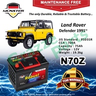 Münster Robust MF CMF N70Z | N70ZR | NX120-7R | 95D31R (75AH) Car Battery Bateri Kereta for Land Rov