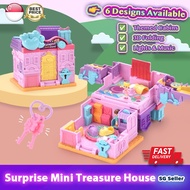 【SG Stock】Kids 6-Themed Design 3D Surprise Mini Multi-Storey Treasure House Toy Set With Lights&Musi